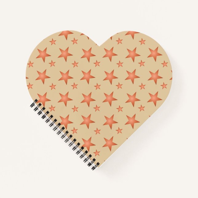 Starry pattern in gradient terracotta orange  notebook (Front)