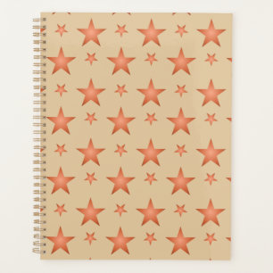 Starry pattern in gradient terracotta orange planner