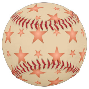 Starry pattern in gradient terracotta orange  softball