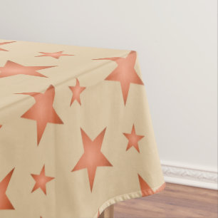 Starry pattern in gradient terracotta orange tablecloth