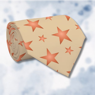 Starry pattern in gradient terracotta orange tie