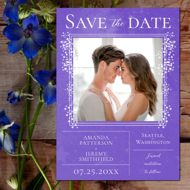 Starry Photo | Purple Save the Date (Starry Photo Save the Date - Purple)
