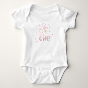 Starry Pink Dream Big Little One Heart Baby Girl Bodysuit