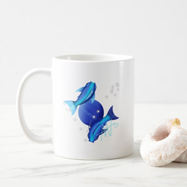 Starry Pisces Neptune Zodiac Coffee Mug (With Donut)