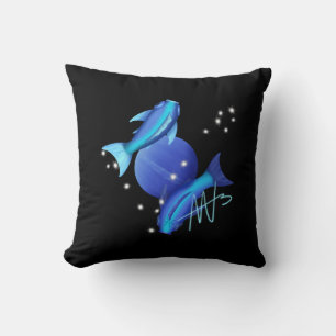 Starry Pisces Neptune Zodiac Cushion