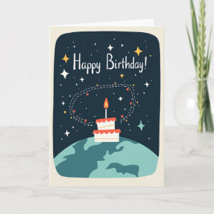 Starry Planet Birthday Card