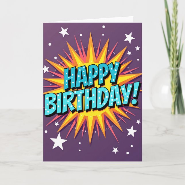 Starry Polka Dot Birthday Card (Front)