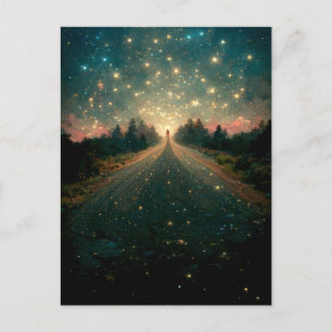 Starry Road Fantasy Landscape Sci-Fi Postcard