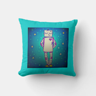 Starry Robot Throw Pillow