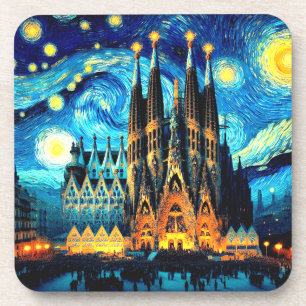 Starry Sagrada Familia Barcelona Coaster