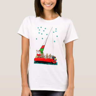 Starry Santa Sailing at Christmas T-Shirt