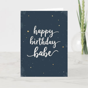 Starry Script Birthday Card