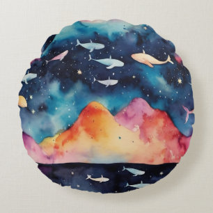 Starry Seascape Round Cushion