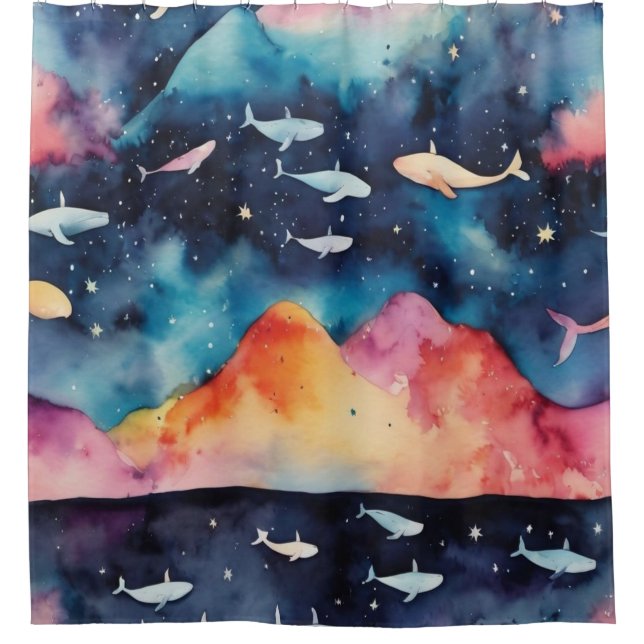Starry Seascape Shower Curtain (Front)