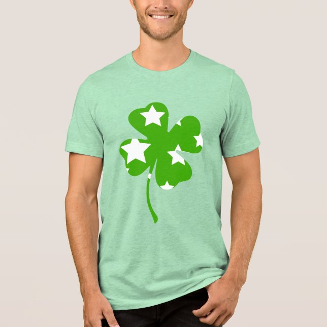 Starry Shamrock St. Patrick’s Day Tri-Blend Shirt (Front)