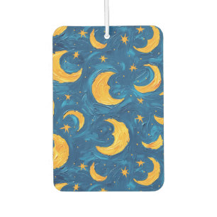 Starry Skies Blue Gold Moons Stars Car Air Freshener