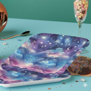 Starry Sky Adoption Baby Shower Paper Plates