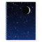 Starry Sky and Crescent Moon, Deep Blue to Black