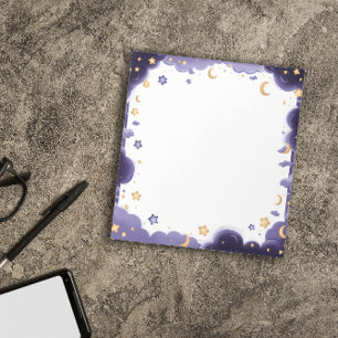 Starry Sky and Crescent Moon Notepad