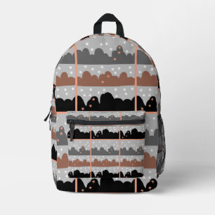 Starry sky and trees abstract printed backpack