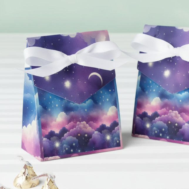 Starry Sky Baby Adoption Shower – Moon and Stars Favour Box (starry sky baby shower guest favor)