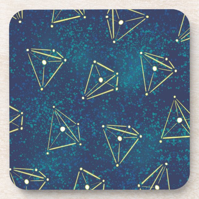 Starry Sky Chemistry Art – Molecule Constellations Coaster (Front)