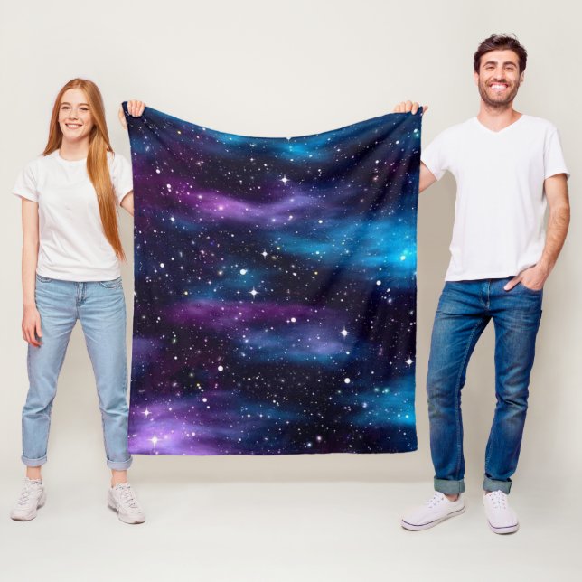 Starry Sky Galaxy Fleece Blanket (In Situ)