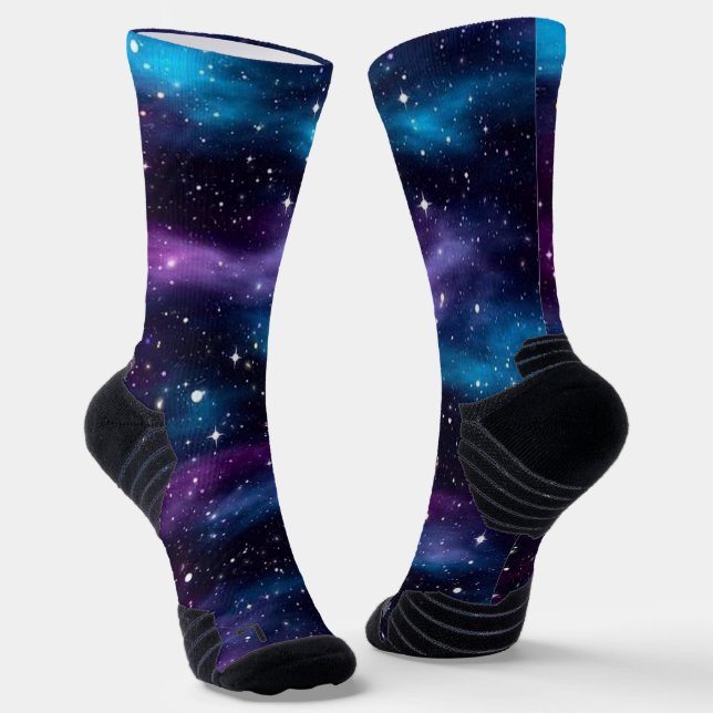 Starry Sky Galaxy  Socks (Angled)