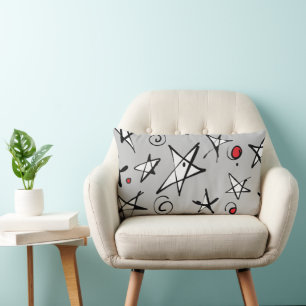 "Starry Sky" Grey Abstract Throw Pillow