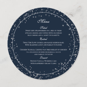 Starry Sky Navy Blue Round Menu