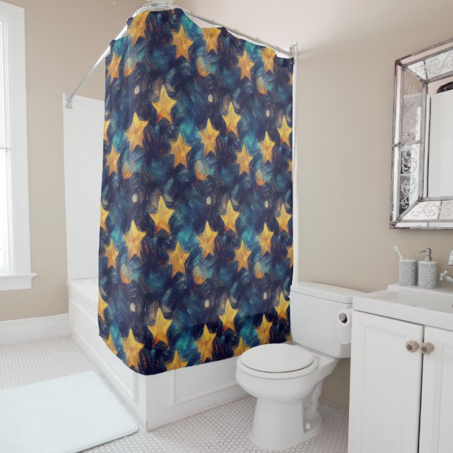 Starry Sky Shower Curtain (In Situ)