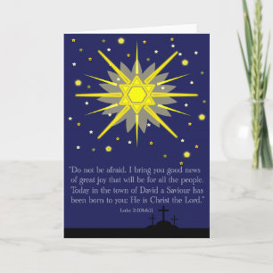 starry sky with luke 2:10-11 holiday card