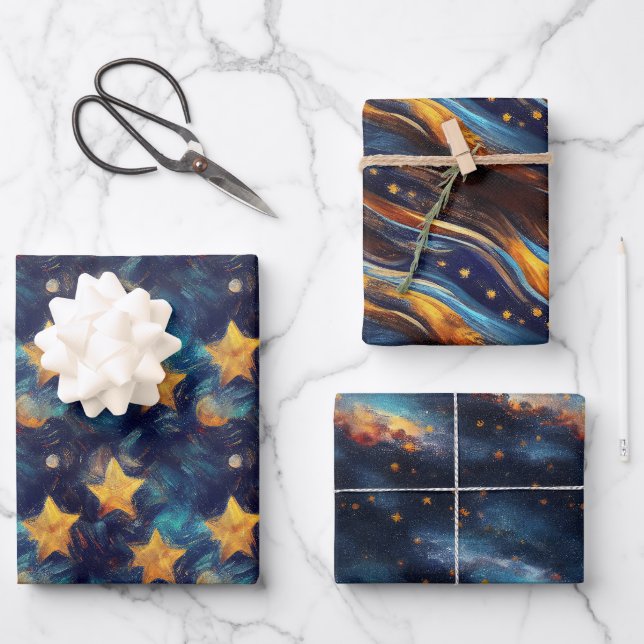 Starry Sky Wrapping Paper Sheet (Front)