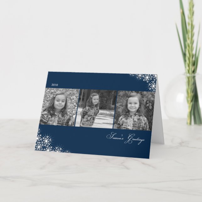 Starry Snowflakes Christmas/ Holiday Photo Cards (Front)