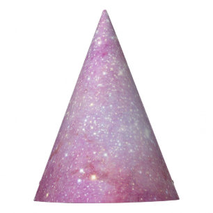 Starry Space Light Pink Watercolor Stars Galaxy Party Hat