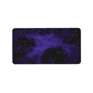 Starry Space Nebula Scene Label
