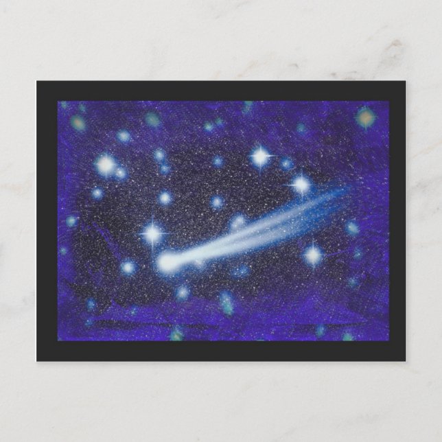 Starry Space Sky & Asteroid Postcard (Front)