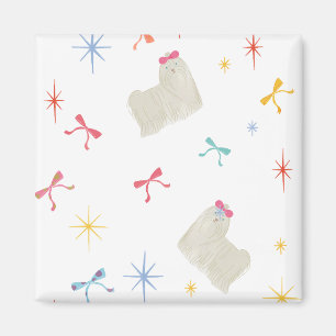 Starry Sparkle Cute Puppy Wishes Magnet
