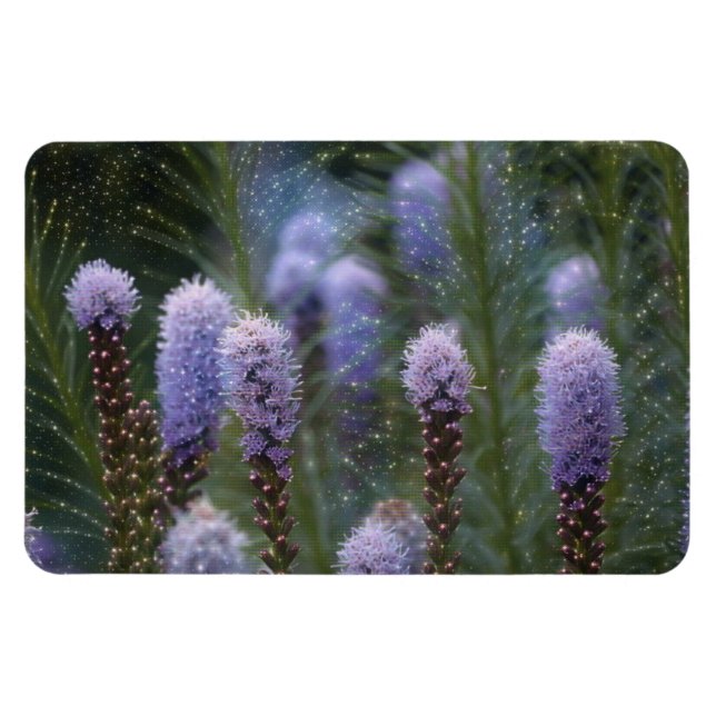 Starry Spiked Purple Flowers Magnet (Horizontal)