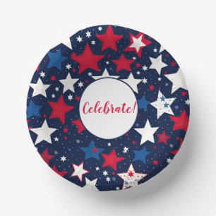 Starry Splendour: Red, White Blue Party Paper Bowl Paper Plate