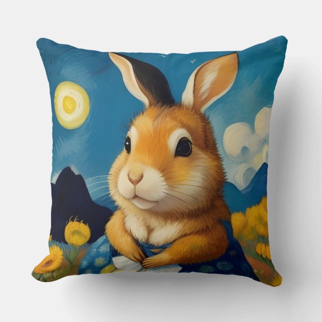 Starry Spring Bunny  Cushion (Front)