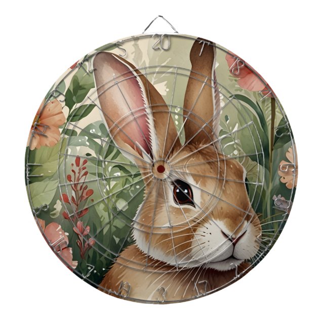 Starry Spring Bunny  Dart Board  (Front)