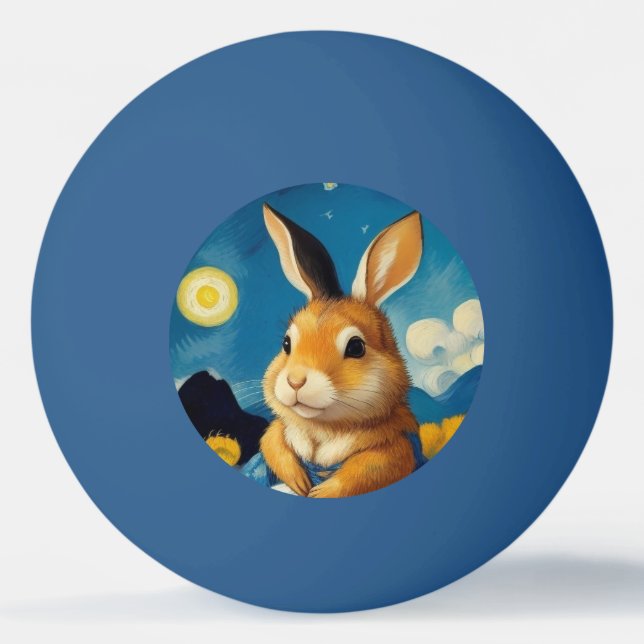 Starry Spring Bunny Ping Pong Ball (Front)