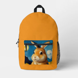 Starry Spring Bunny  Printed Backpack