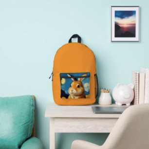 Starry Spring Bunny Printed Backpack