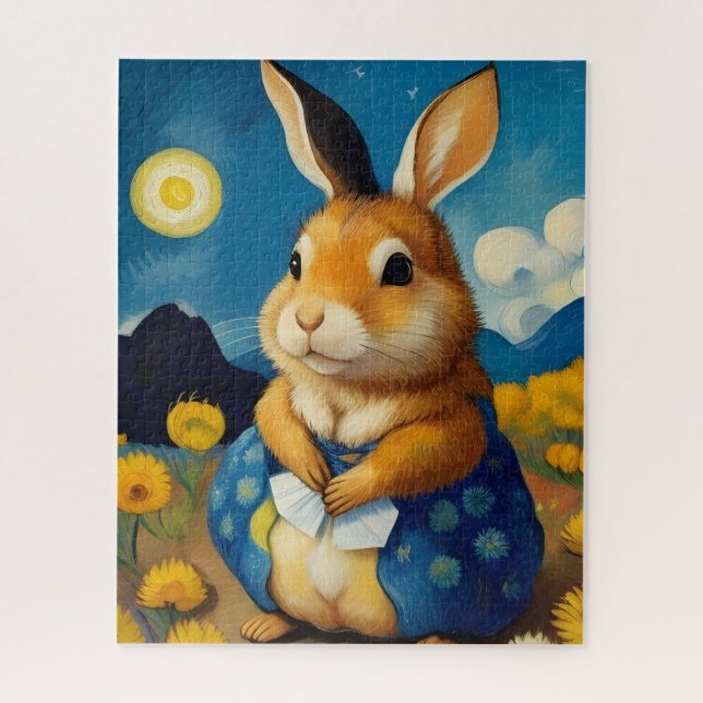 Starry Spring Bunny  Puzzle  (Vertical)