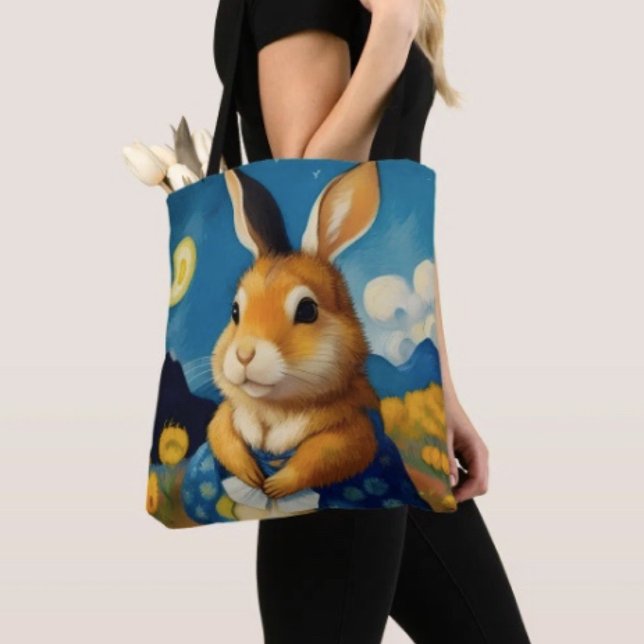 Starry Spring Bunny  Tote Bag (Creator Uploaded)