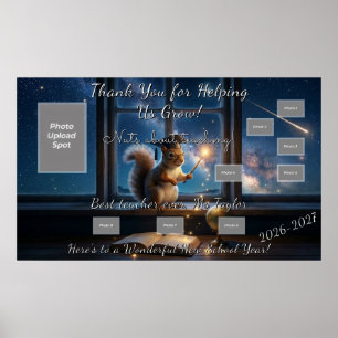 Starry Squirrel Teacher Appreciation Printed  Poster