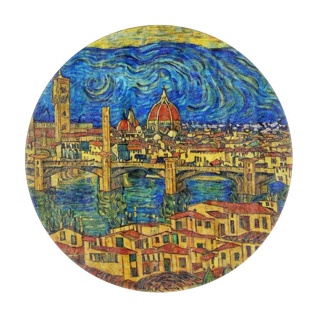 Starry Starry Night Florence Italy Cutting Board (Front)