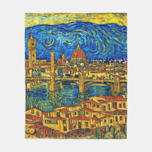 Starry Starry Night Florence Italy Fleece Blanket
